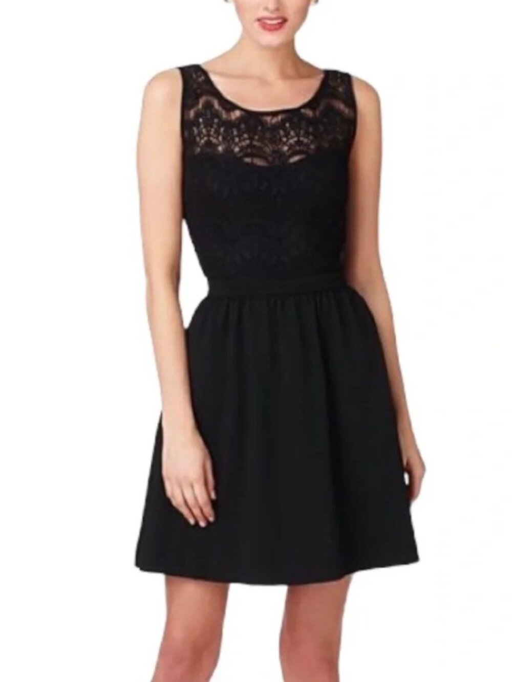 Lilly Pulitzer Rhea Ponte Knit Crochet Black Lace Dress Women’s Size S EUC